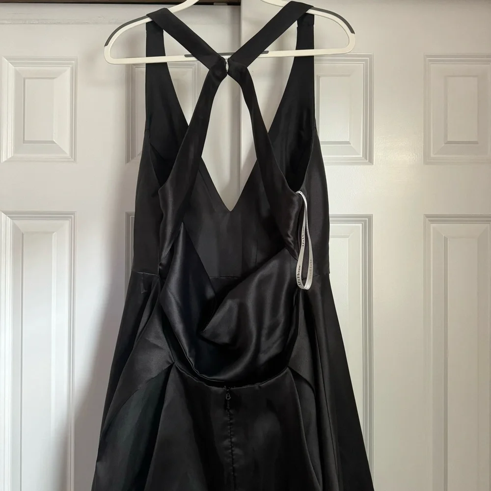 JJ’s House: A-line V-neck Asymmetrical Satin Evening Dress (USED ONCE) - Picture 8 of 10